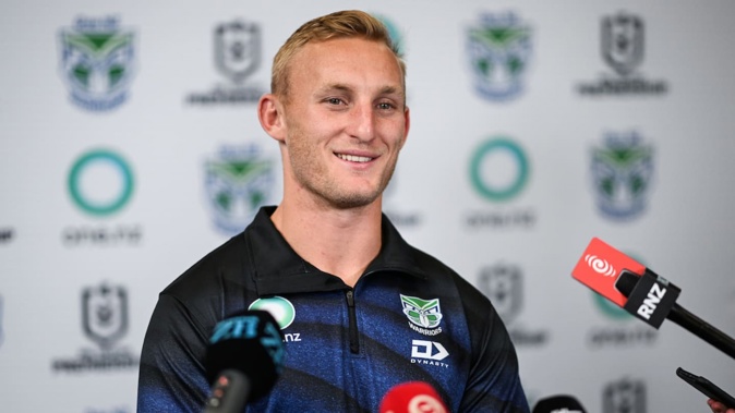 Tanah Boyd fronts his first Warriors media conference. Photo / Photosport