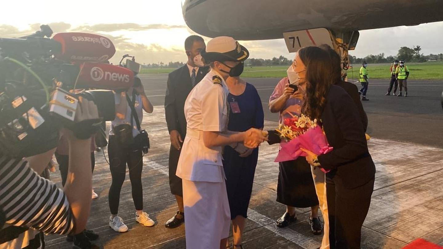 Prime Minister Jacinda Ardern arriving in Suva on Monday ahead of the Pacific Islands Forum. Photo / Aaron Dahmen