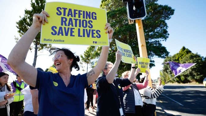 Nurse Amber Benson attended a nurses' strike outside Tauranga Hospital in May last year. Photo / Alex Cairns