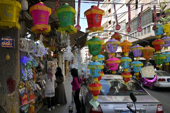 People shop for decorations for the Muslim holy month of Ramadan in Beirut, Lebanon. (Photo / AP)