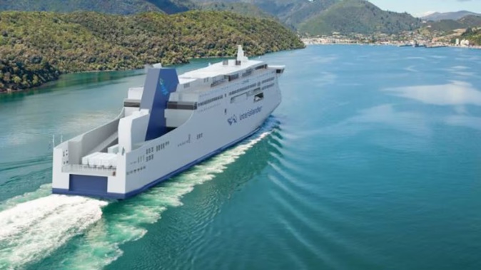 An artist's impression of the rear view of one of Interislander's now cancelled mega ferries.