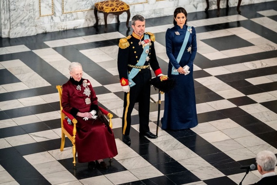 Frederik and Mary's accession came only two weeks after Denmark's Queen Margrethe (left), 83, announced her decision to abdicate the throne after more than 50 years. Photo / AP 