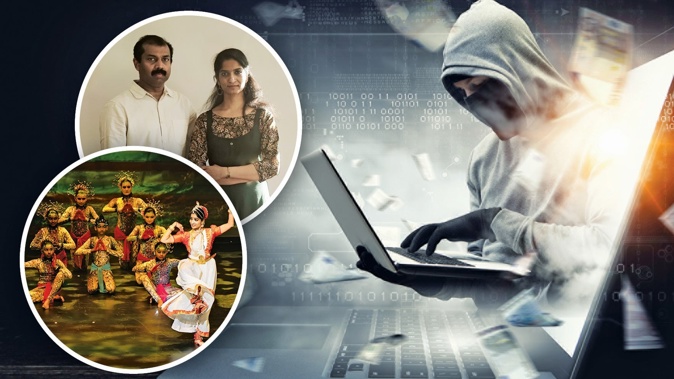 Sreejith Nair and Deepthi Krishna (inset top) were victims of a vicious cyberattack that stemmed from their Hawke's Bay Indian Cultural Centre Facebook page. Photo / Supplied / Getty
