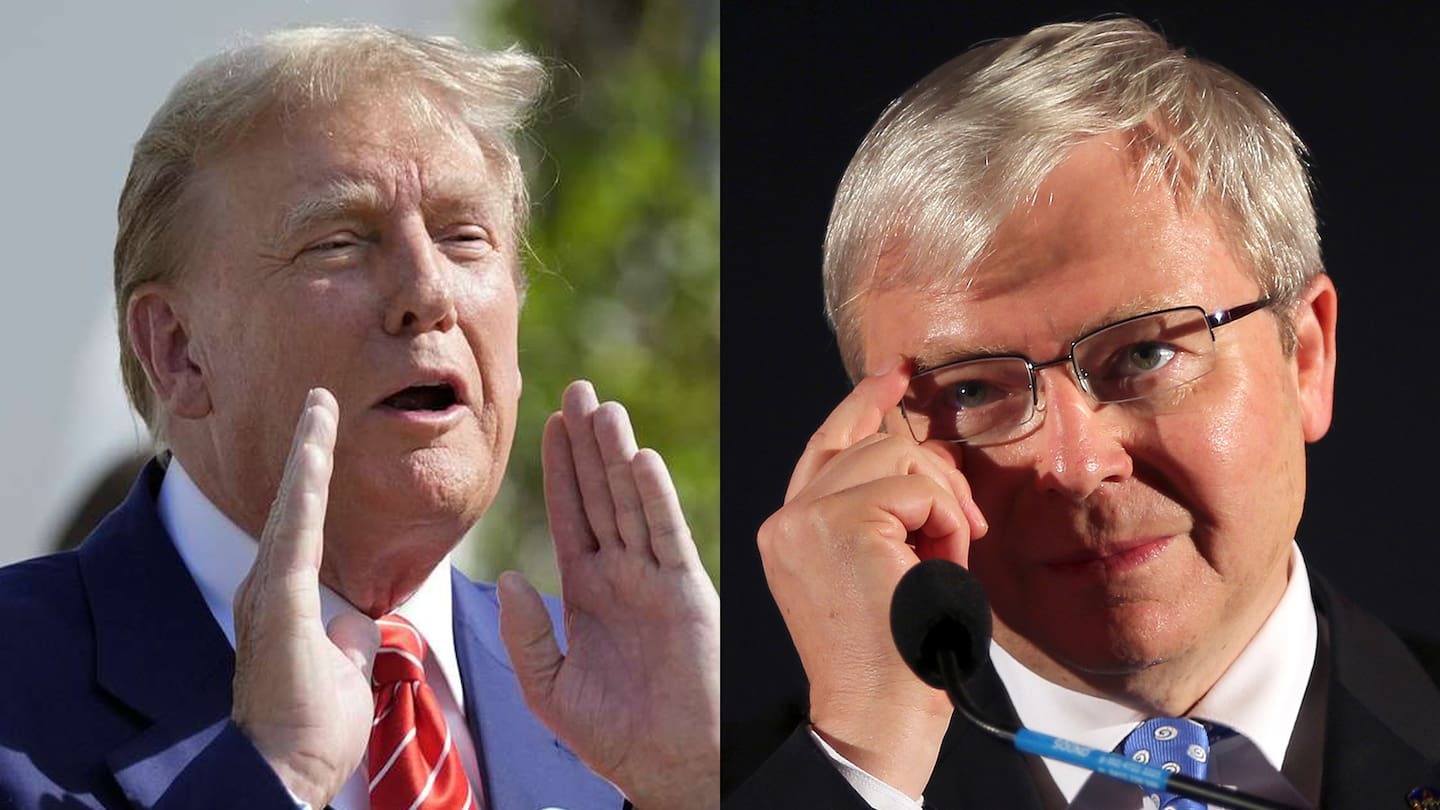 President Donald Trump’s made a cutting dig at Australia’s man in Washington, former Prime Minister Kevin Rudd.