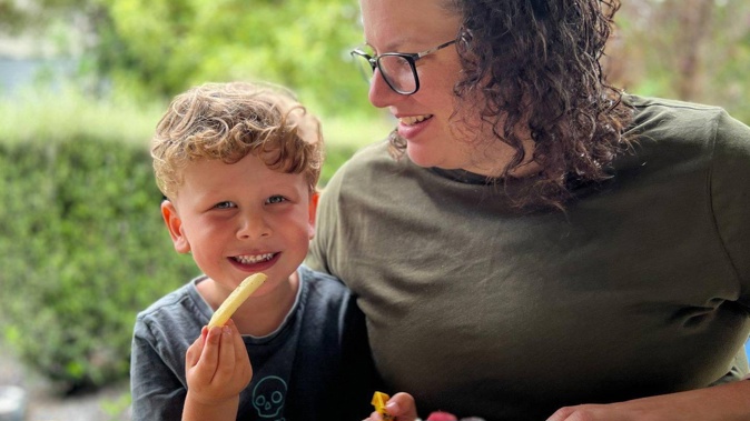 Dylan, 4, with his mum Chloe Foster before he died in a car driven by his father that crashed near Dannevirke in February this year. Photo / Givealittle