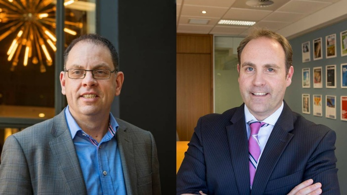 Retail NZ CEO Greg Harford and Wellington Chamber of Commerce CEO Simon Arcus (Photo / Supplied)