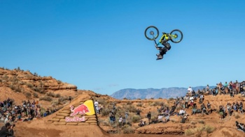 Watch: Kiwi biker backflips her way to victory with historic win