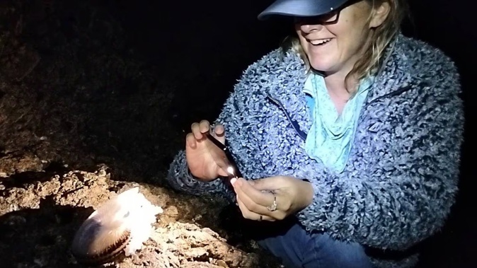 Northland house-sitter Alison Pickering was delighted when she and her husband Graham found a weird and wonderful sea creature off the rocks in Tūtūkākā. Photo / Vet Around the World