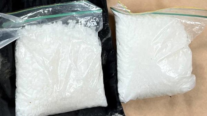 A kilogram of methamphetamine was seized from a Kawakawa property. Photo / NZ Police