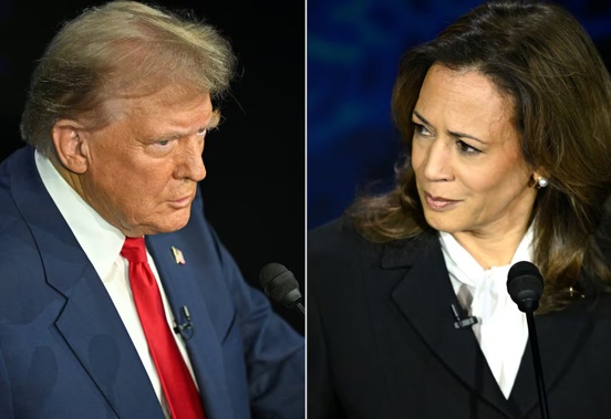 Former US president Donald Trump and US Vice-President Kamala Harris during the presidential debate hosted by ABC News on September 11 in Philadelphia. Photo / AFP