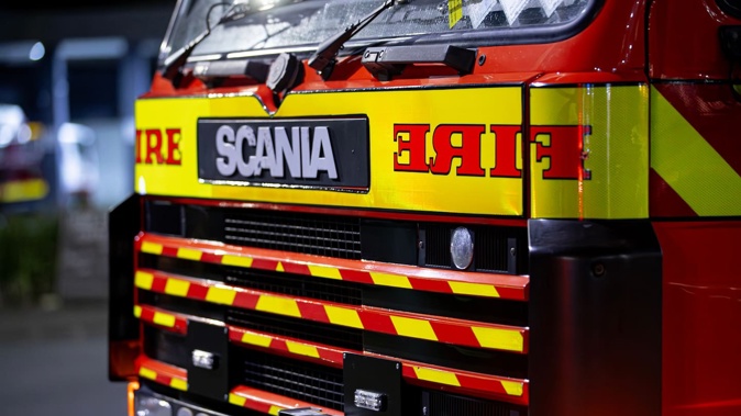 One person was rescued after a car collided with a building on Waihī Rd. Photo / NZME