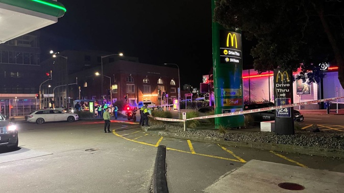 Police at the crash scene near Te Papa Museum in Wellington. Photo / Ethan Griffiths
