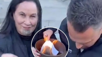 'Hurry up before we get arrested' - Te Pāti Māori MPs burn bill outside Parliament