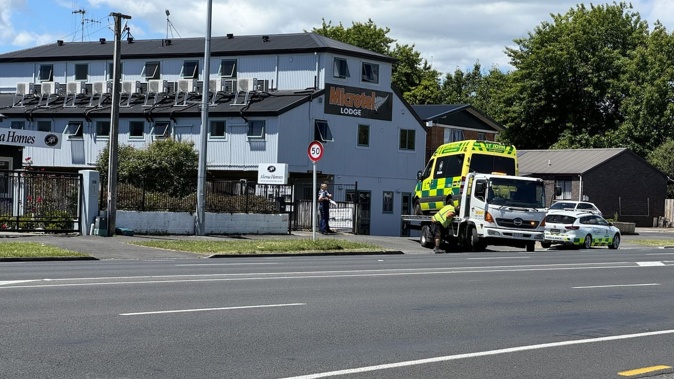 Levi Ihimaera, 33, used a metal grill to smash the passenger window of the St John Ambulance to gain access, then drive it twice into the motel. Photo / Supplied