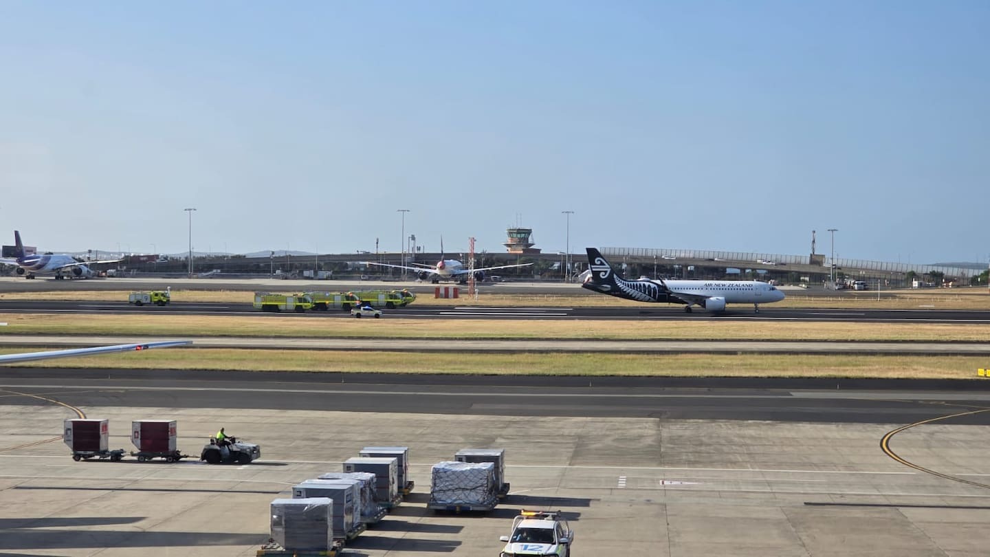 Flight NZ221 safely landed in Sydney this morning after passengers were advised to brace for an emergency landing. Photo / Supplied