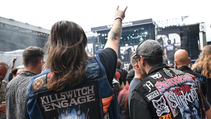The Villa Park crowd watch support acts ahead of British rock legends Black Sabbath's final concert and Ozzy Osbourne's last-ever gig as frontman at Villa Park in Birmingham. Photo / AFP