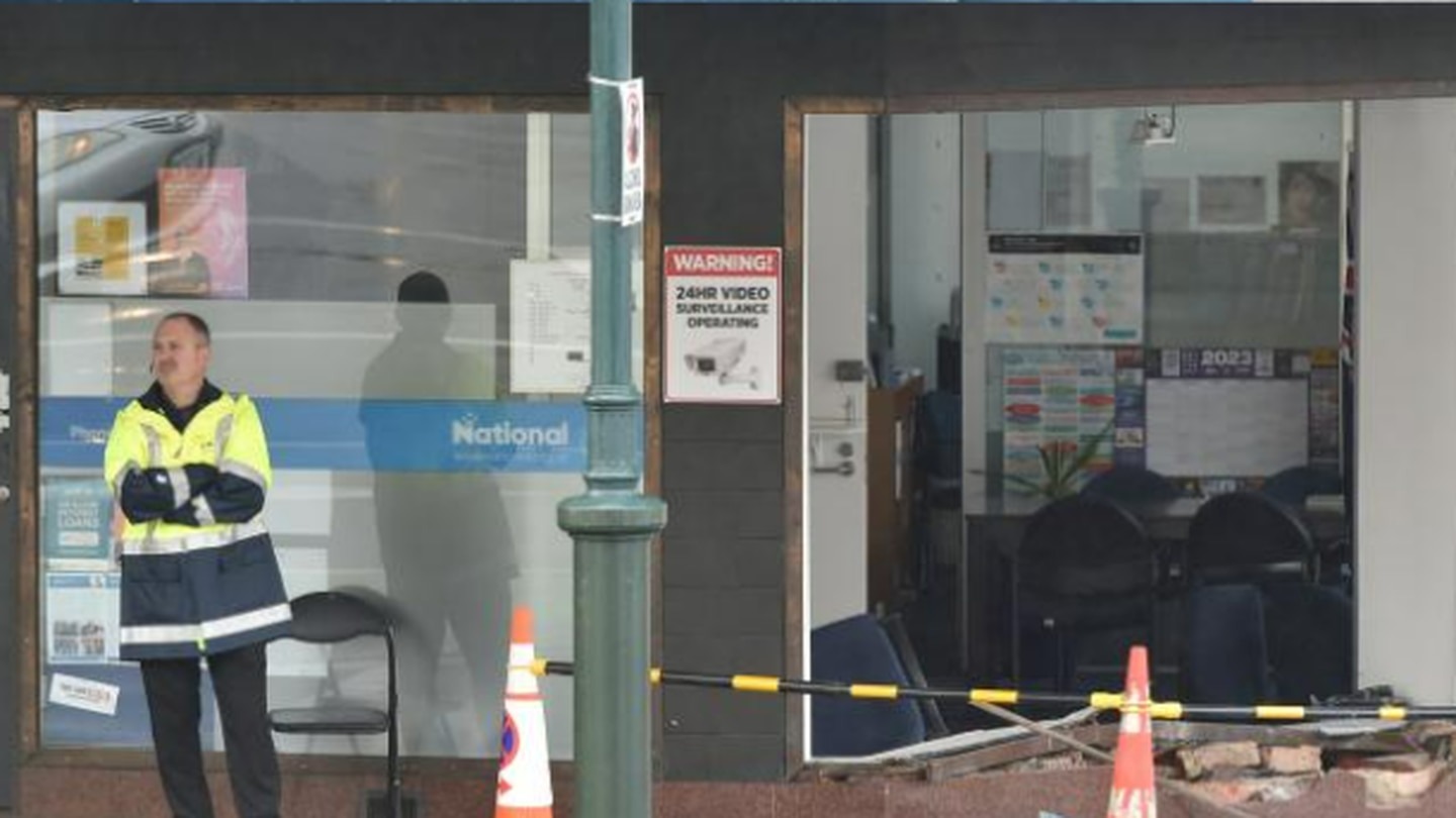 National MP Michael Woodhouse’s Princes St office is undergoing repairs after a driverless car rolled down Stafford St early this morning. Photo / ODT