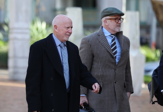 Philip Polkinghorne & Ron Mansfield KC arrive at Auckland High Court. Photo / Jason Oxenham