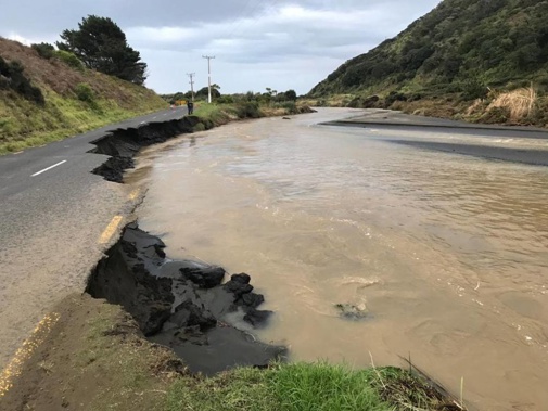 A section of Bethells Rd was washed out after flooding in West Auckland a week and a half ago. (Photo / Supplied)