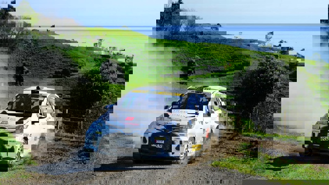 Over 60 competitors will start the Battery Town Rally of Bay of Plenty this weekend including Mike Young and Amy Hudson in a Toyota Yaris AP4. Photo / Geoff Ridder
