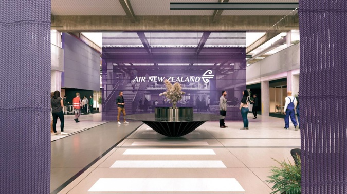 The reception area at Air NZ's refurbished Auckland Airport campus. Image / Supplied