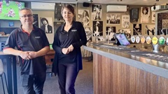 The Matua Bar owners Jeff Hazelwood and April Fletcher say getting rid of all the pokie machines has been good for business and the community. Photo / Sandra Conchie
