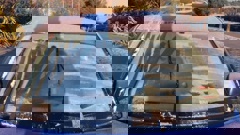 Police stopped the vehicle and issued the driver a fine after it was seen swerving across the centre island, to the kerb on the other side of the road.