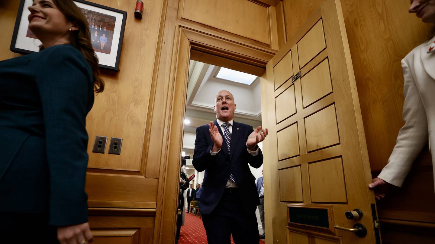 Prime Minister-elect Christopher Luxon is visiting his Botany electorate in Auckland as coalition talks to form a government continue in Wellington. Photo / George Heard