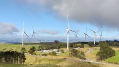 Mercury’s wind turbines at Kaiwaikawe will be 206m high and 162m wide, making them larger than those at its Turitea South wind farm near Palmerston North, pictured.