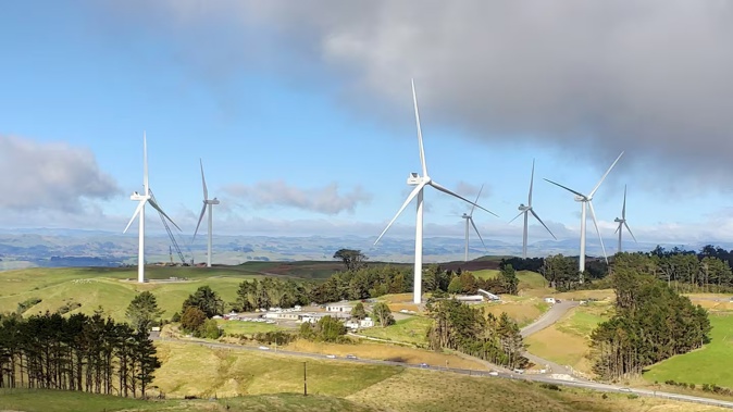 Mercury’s wind turbines at Kaiwaikawe will be 206m high and 162m wide, making them larger than those at its Turitea South wind farm near Palmerston North, pictured.