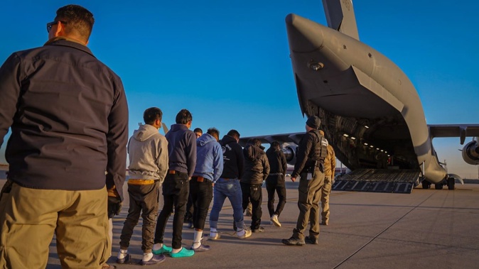 The White House said immigration agents have arrested 538 undocumented immigrants with criminal records and deported “hundreds” more. Photo / Karoline Leavitt via X
