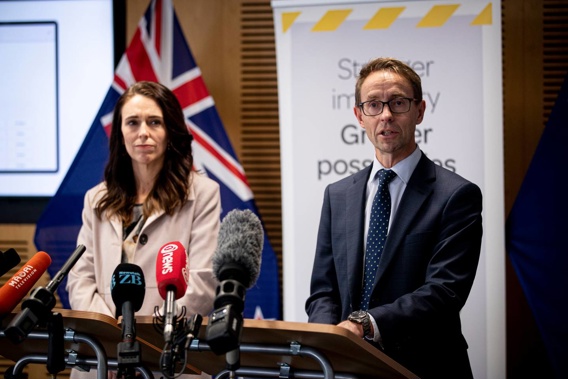 Prime Minister Jacinda Ardern and Director-General of Health Ashley Bloomfield. (Photo / Dean Purcell)