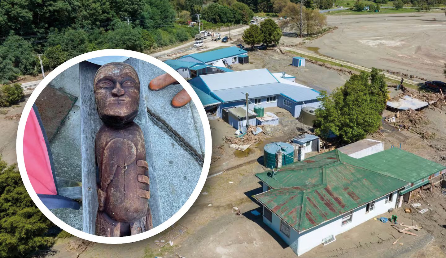 A pou swept away from Tangoio Marae during Cyclone Gabrielle has been found after 650 days.