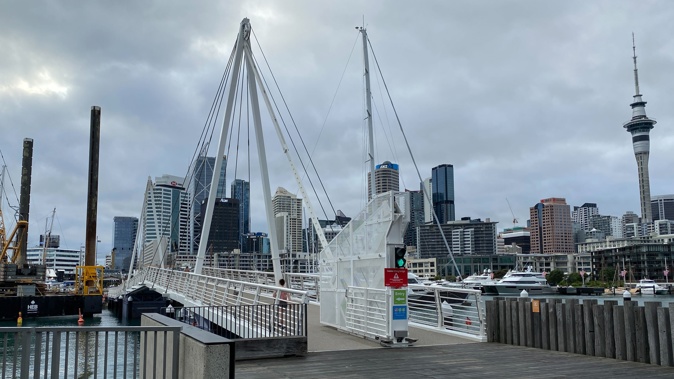 Wynyard quarter bridge has reopened. Photo / Alyse Wright
