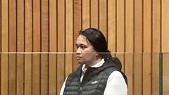 Waitapu Ina Puia in the dock of the Whanganui District Court, where she was sentenced after being found guilty of wounding with intent to injure on January 5, 2022. Photo / Leighton Keith