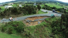 A slip on Kaiwaka-Mangawhai Rd near Hilltop Rd. Photo / WSP