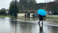 Flooding at Western Rd near Rotorua today. Photo / Ben Fraser