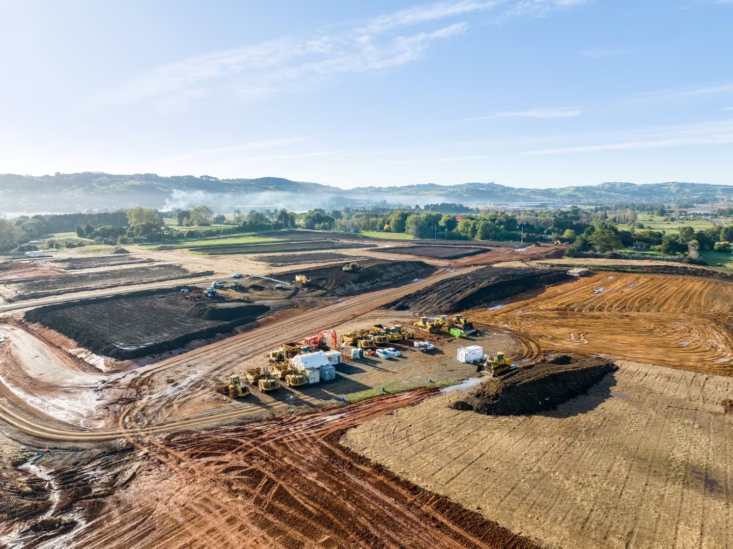 Earthworks at Drury where Kiwi Property plans the new town centre.