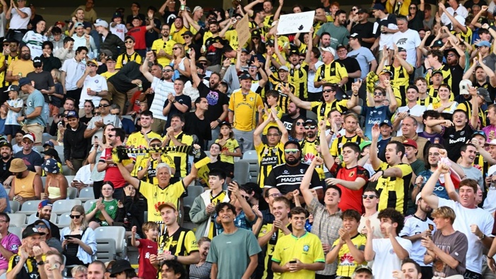 Wellington Phoenix fans and supporters at Eden Park in March 2023. Photo / Photosport