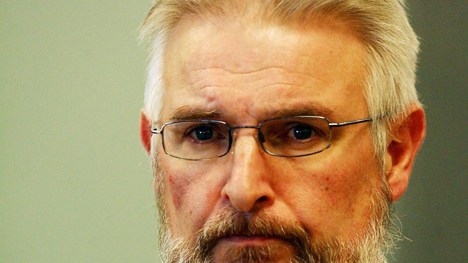 David Charles McSweeney (pictured in the High Court at Auckland at sentencing in 2006), is a former police officer who stabbed his wife up to 30 times. He received life with a minimum non-parole period of 15 years. Photo / NZPA