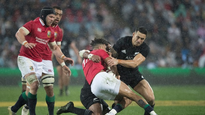 Sonny Bill Williams became the first All Black to be red carded in 50 years after a shoulder charge on Anthony Watson in the second test against British & Irish Lions in 2017. Photo / Brett Phibbs