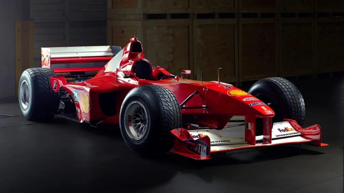 Michael Schumacher's Ferrari F1-2000 car is up for auction. Photo / Andrew Trahan Photography / Courtesy of RM Sotheb