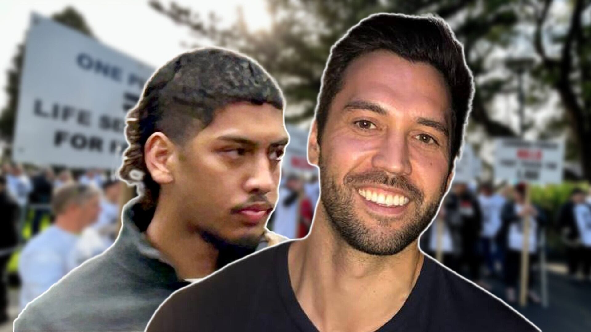 Daniel Nganeko (front) was killed by Daytona Thompson (behind) after being struck by a coward punch.