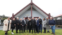 The team of social workers, lawyers, forensics, police prosecution, registrar, kaumātua and kuia who oversee the progress of youth in Taitamariki Court with Judge Greg Davis. Photo / Mike Cunningham