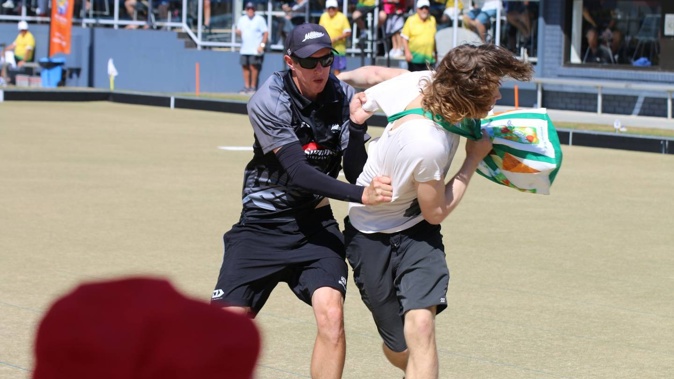 Kiwi lawn bowler Andrew Kelly has flattened a man being chased by police during the 2023 World Bowls Championships in Australia. Photo / Sporting Highlights-Alis Butten