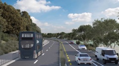 An artist's impression of the Eastern Busway between Panmure and Pakuranga.