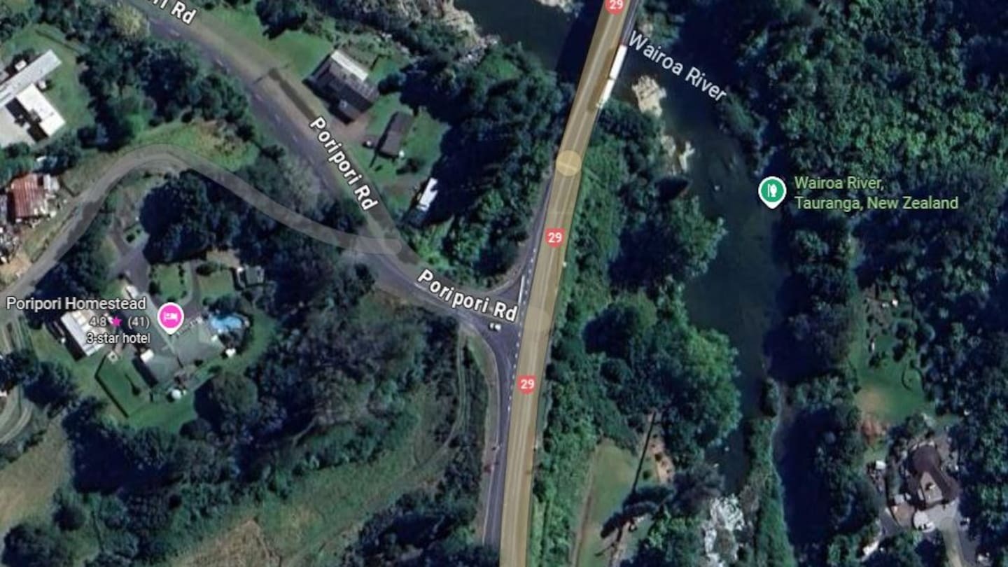 A cyclist has been critically injured in a crash with a car at the intersection of State Highway 29 and Poripori Rd in Western Bay of Plenty. Photo / Google Maps