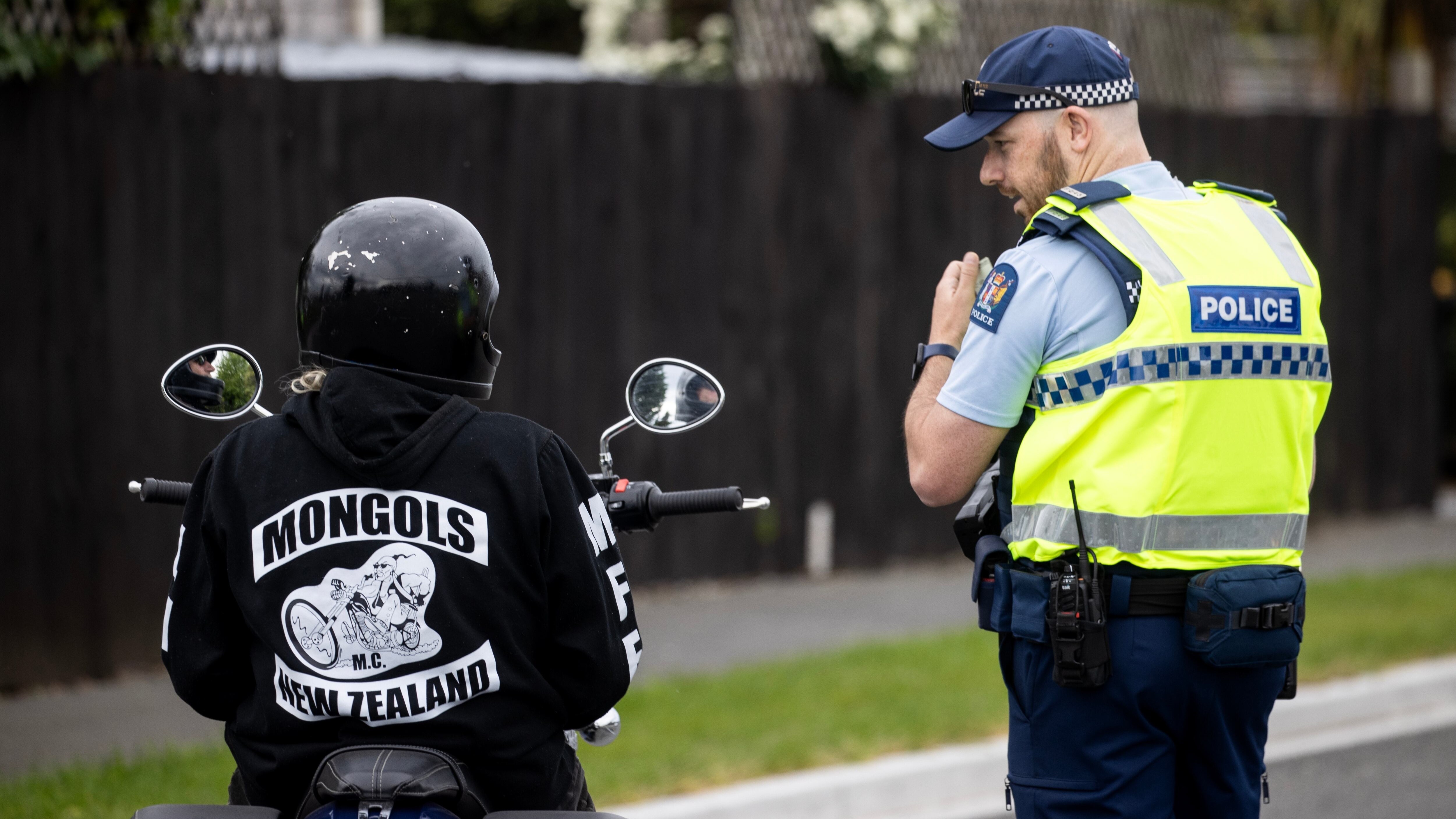 Police established a checkpoint near the Cuffs Rd pad after what neighbours said was a raucous night of festivities. Photo / George Heard