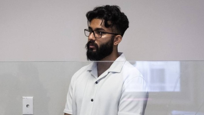 Aayush Arora appears for sentencing in Auckland District Court. Photo / Jason Oxenham