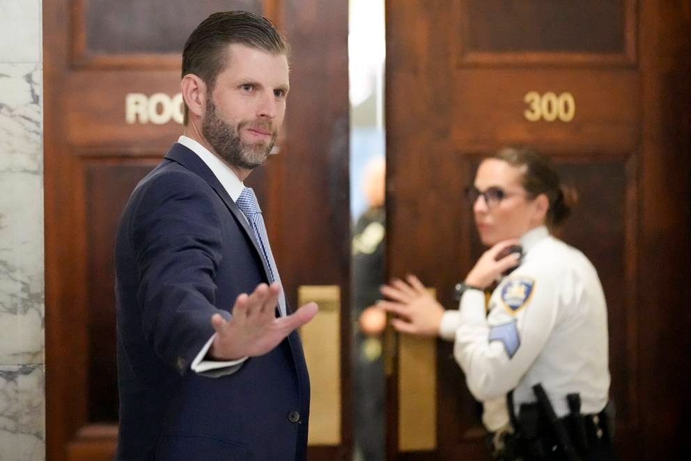 Eric Trump arrives at New York Supreme Court. (Photo / AP)